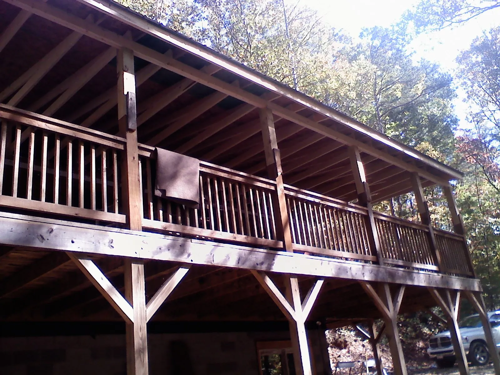 Timber framing under a new elevated porch and deck — Roof Leak Repair in Plymouth Meeting by Roofing Brothers
